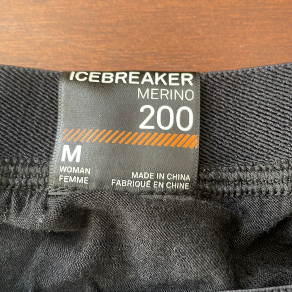 Icebreaker 200 Merino Wool Leggings Black - Size M